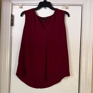 White House Black Market Sleeveless V-Neck Camisole in Deep Wine